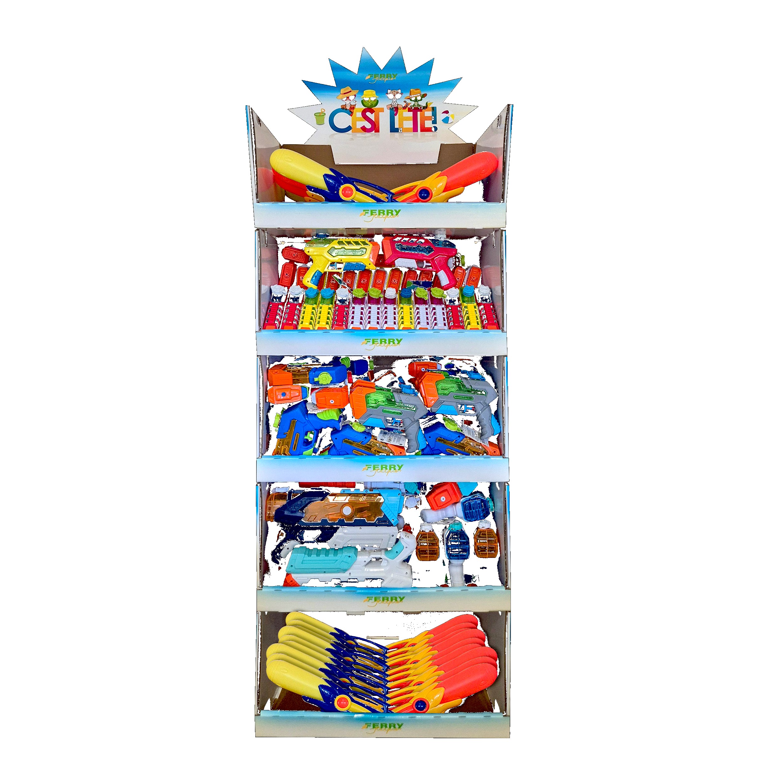 EXPOSITOR PISTOLAS DE AGUA 150 PIEZAS?v=6982b54f80002