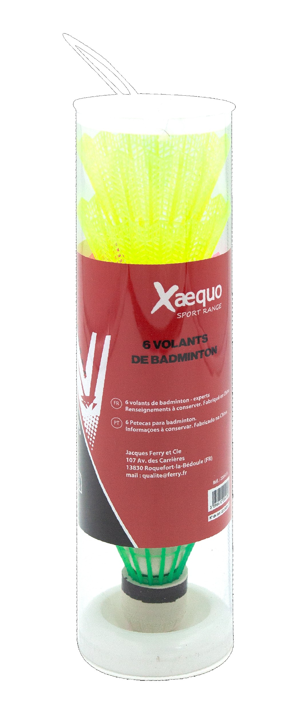 TUBO 6 VOLANTES DE BÁDMINTON COLOR XAEQUO?v=6982b52324494