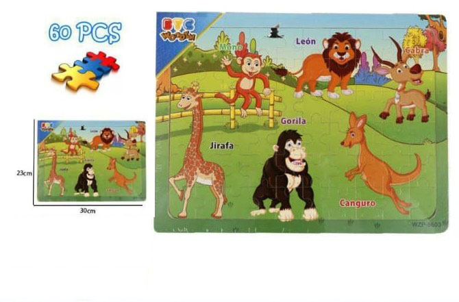 PUZZLE MADERA ANIMALES SELVA 60 PCS?v=69b37d5e9ddce