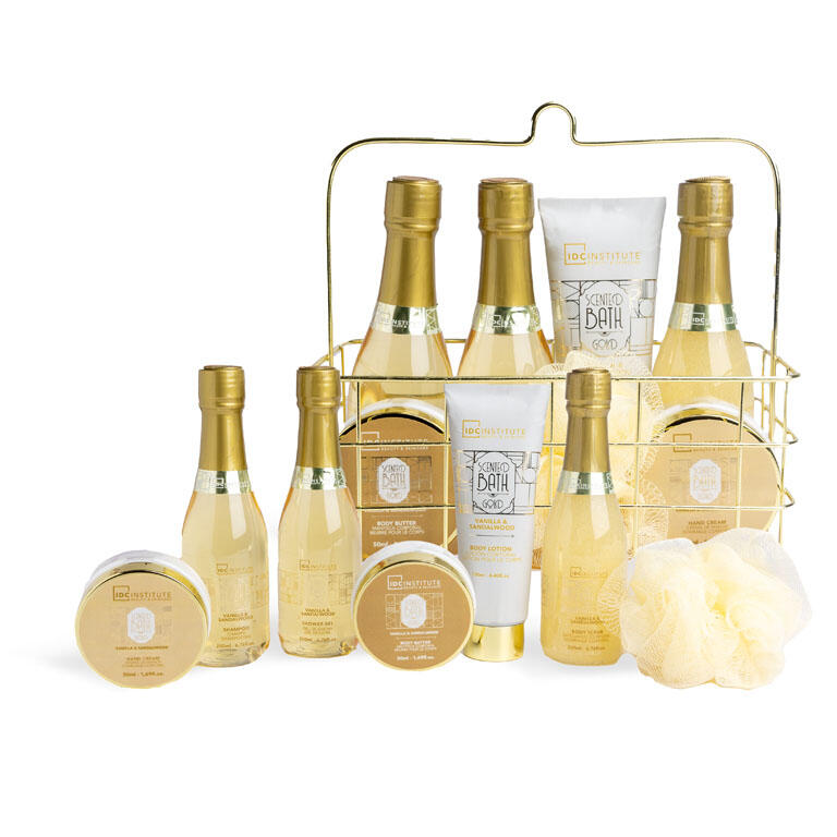 IDC INSTITUTE SCENTED BATH GOLD TIN CARE BASKET?v=69b42d1d4d3bc